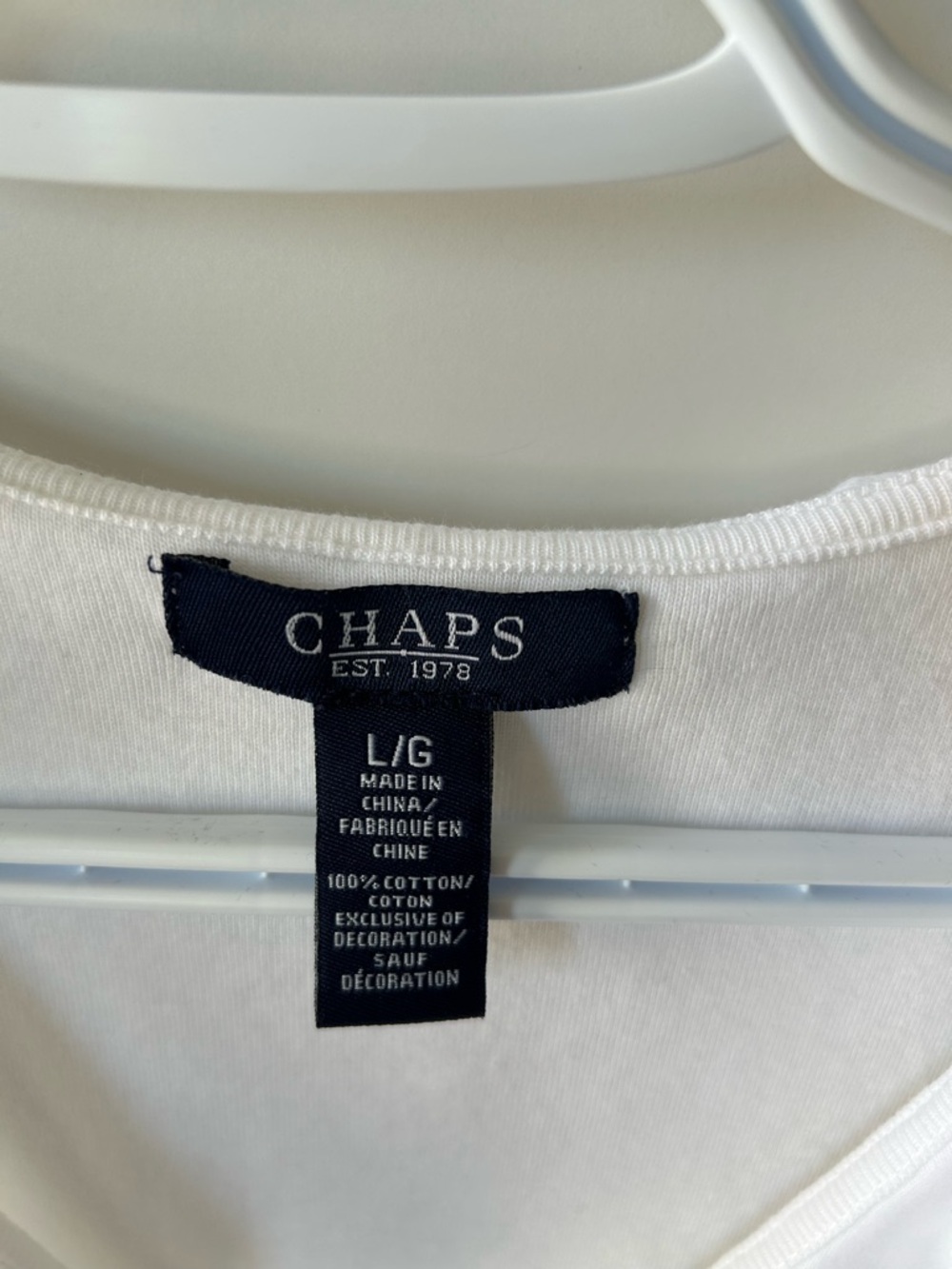 Chaps White Ruffle V-Neck Blouse - Picture 5 of 8